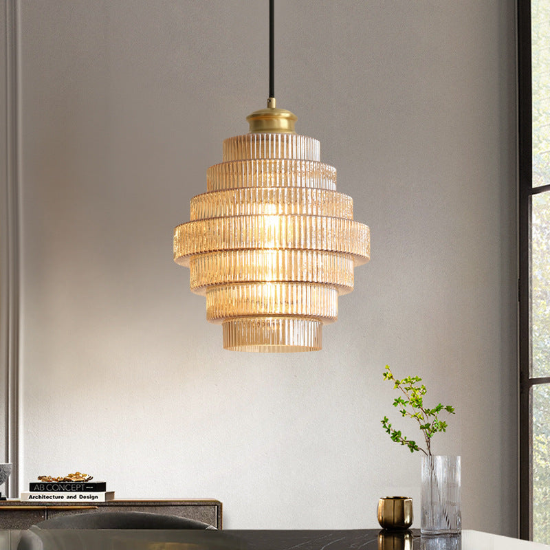 Tiered Glass Pendant Lamp-Lighting > Pendant Lights-casanuva-casanuva