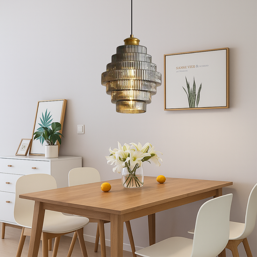 Tiered Glass Pendant Lamp-Lighting > Pendant Lights-casanuva-casanuva