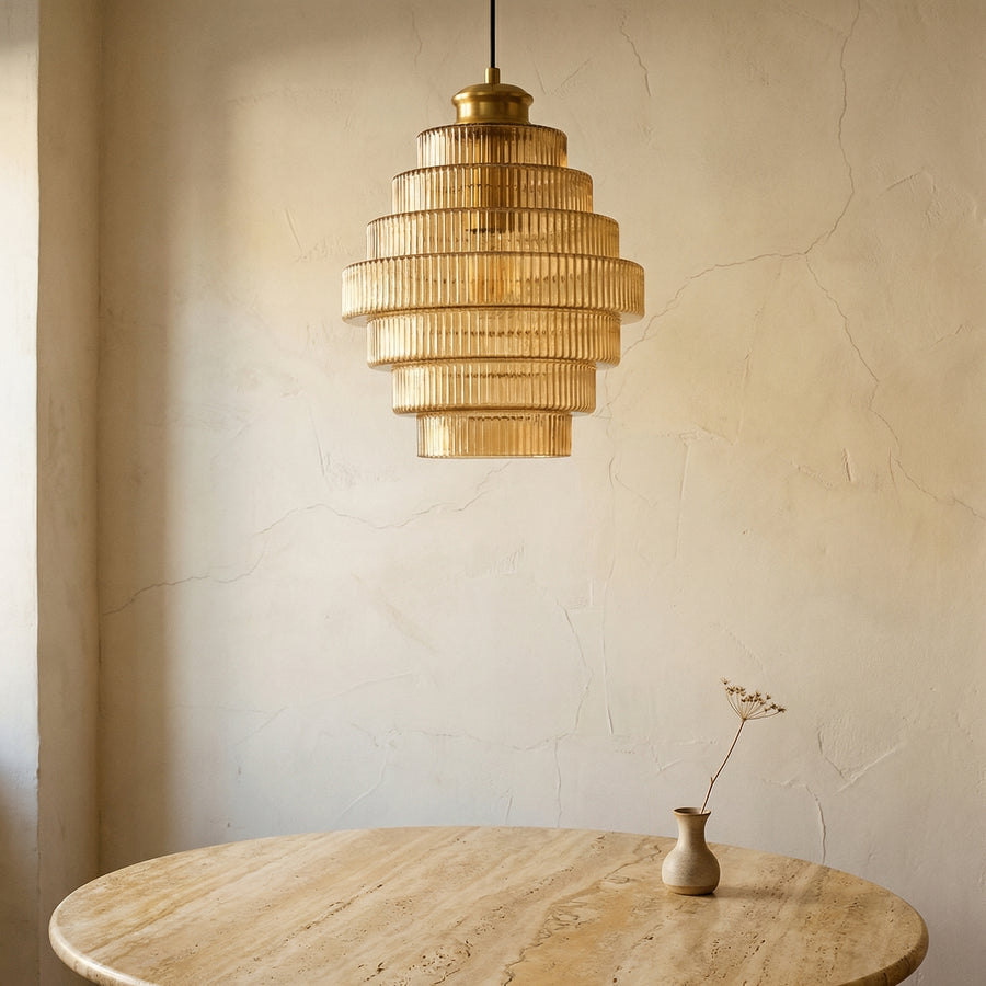 Tiered Glass Pendant Lamp-Lighting > Pendant Lights-casanuva-casanuva