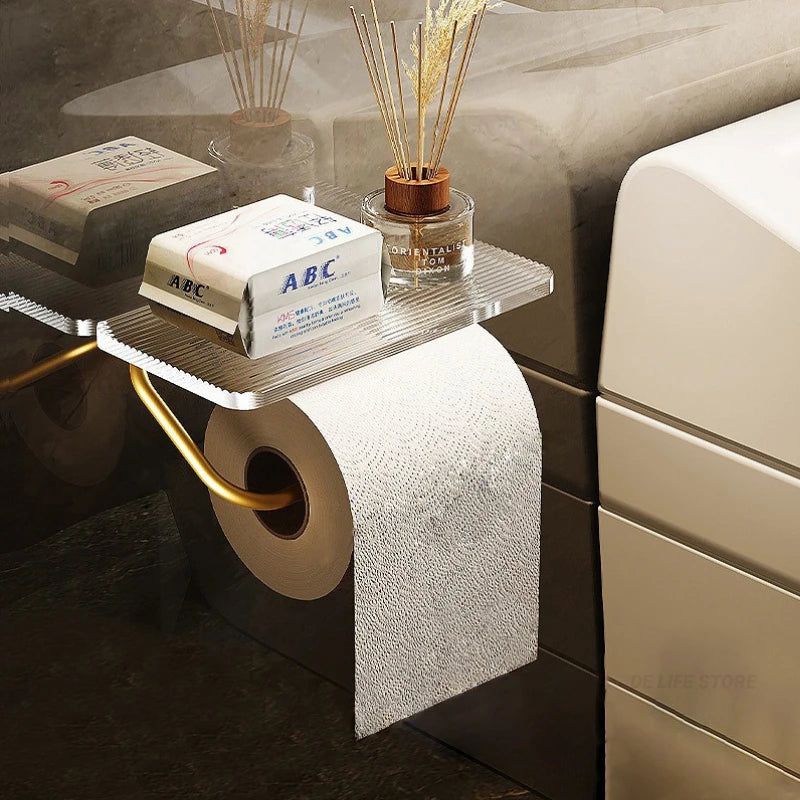 Toilet Paper Holder with Shelf Stylish Design-Bedding & Bath > Bathroom Accessories-casanuva-casanuva