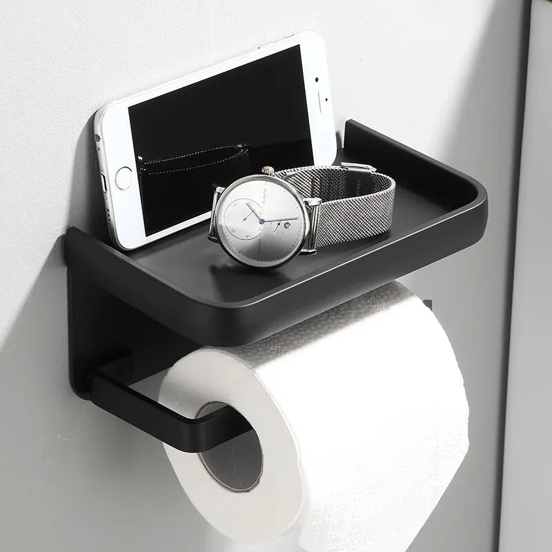 Toilet Paper Holder with Storage Shelf-Bedding & Bath > Bathroom Accessories-casanuva-casanuva