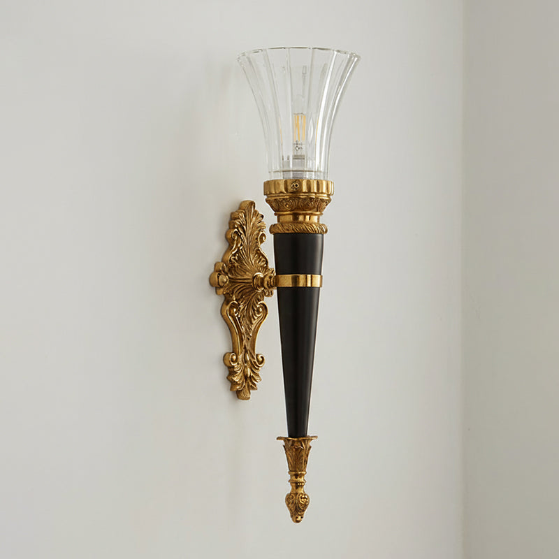 Torch Wall Lamp with Elegant Design-Lighting > Wall Lights-casanuva-15cmx58cm-Brass & Black-casanuva
