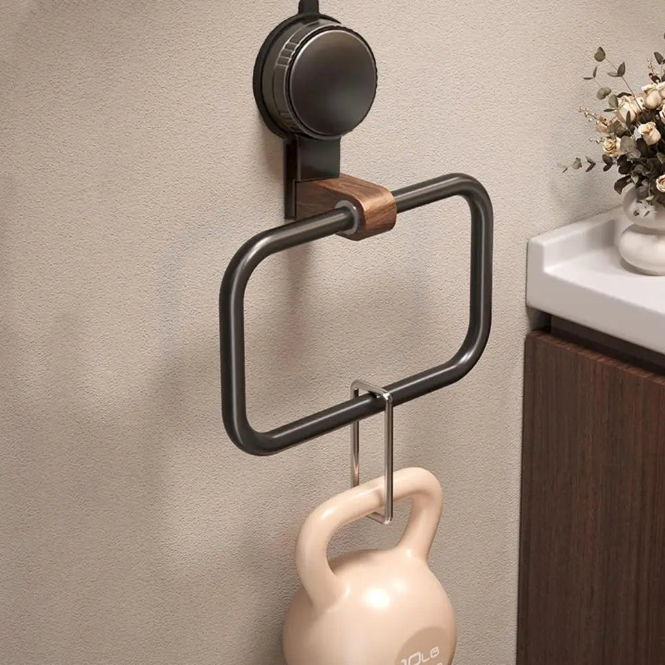 Towel Holder with Walnut Accents-Bedding & Bath > Bathroom Accessories-casanuva-casanuva