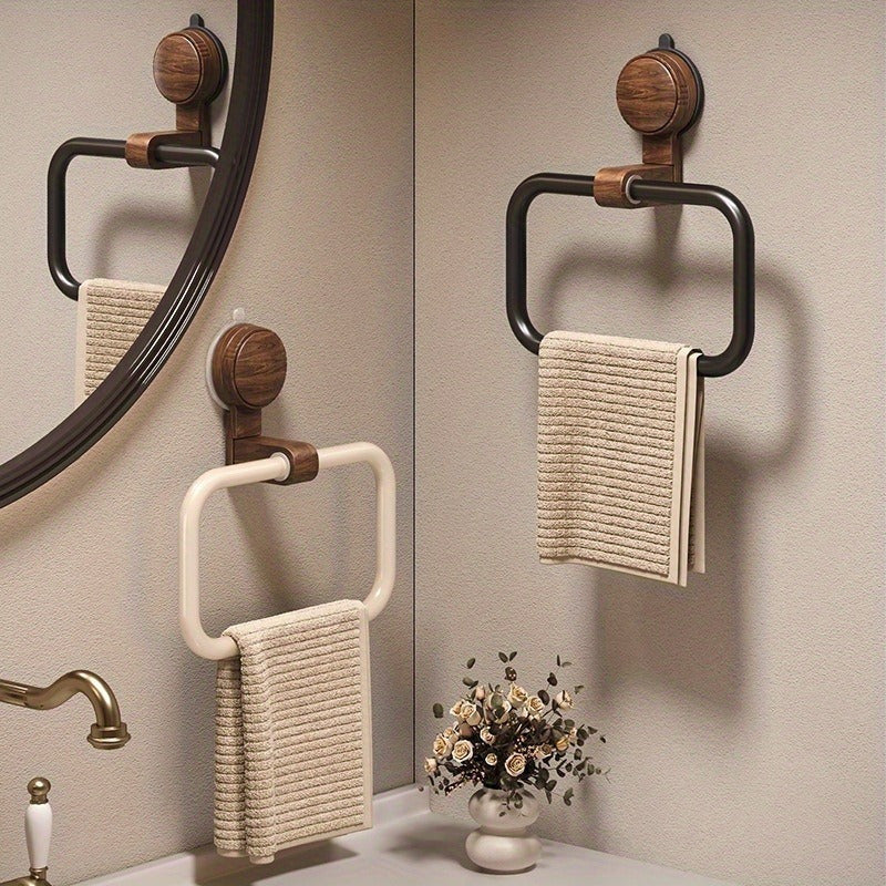 Towel Holder with Walnut Accents-Bedding & Bath > Bathroom Accessories-casanuva-Black Walnut-1 Piece-casanuva