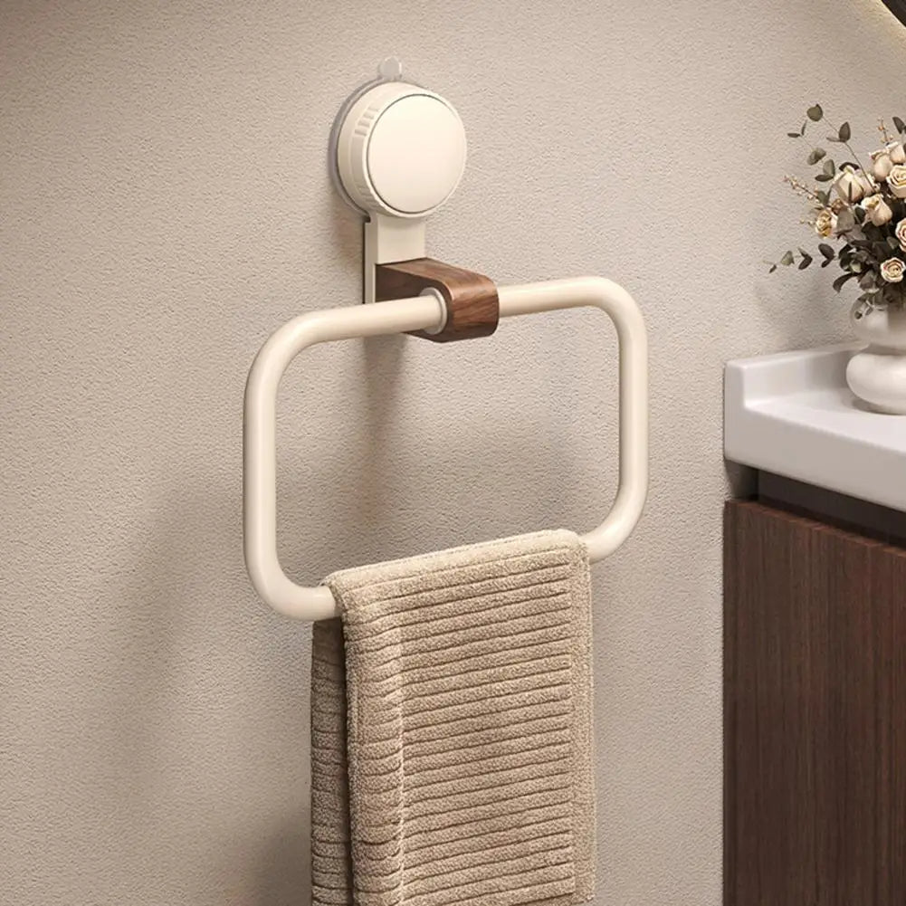 Towel Holder with Walnut Accents-Bedding & Bath > Bathroom Accessories-casanuva-White-1 Piece-casanuva
