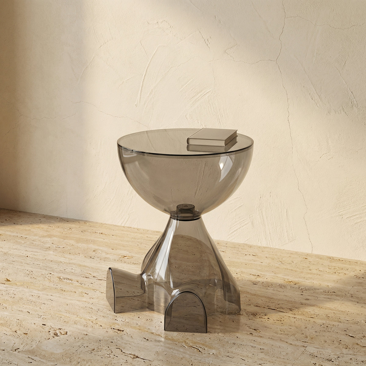 Transparent Plastic Side Table Compact Lightweight Space-Saving Design-Furniture > Side Tables-casanuva-casanuva