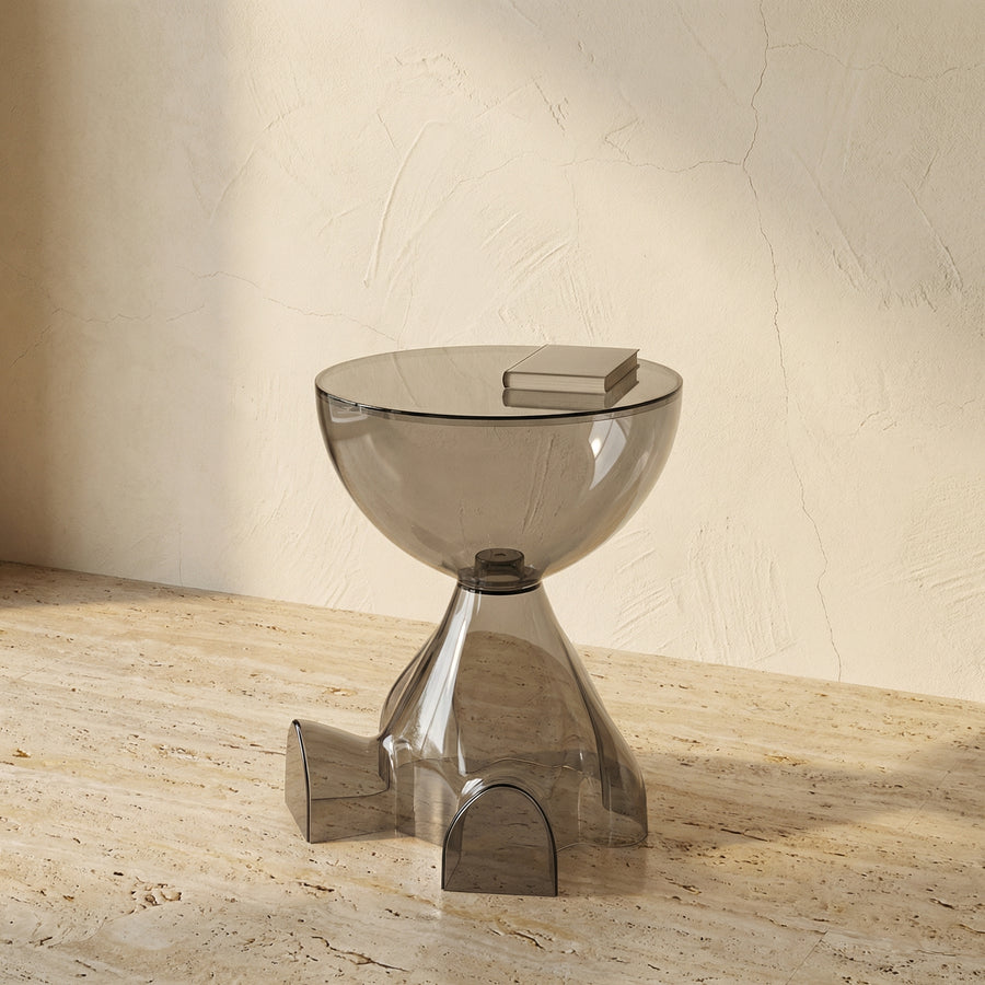 Transparent Plastic Side Table Compact Lightweight Space-Saving Design-Furniture > Side Tables-casanuva-casanuva