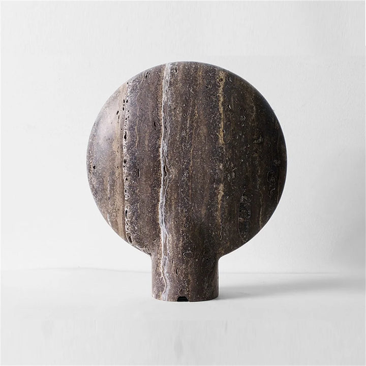 Travertine Stone Table Lamp with Mineral Finish-Lighting > Table Lamps-casanuva-casanuva