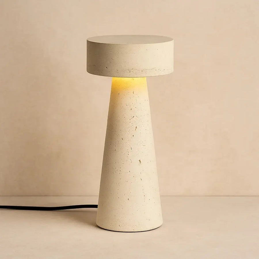 Travertine Table Lamp Antique Sculpture-Lighting > Table Lamps-casanuva-casanuva