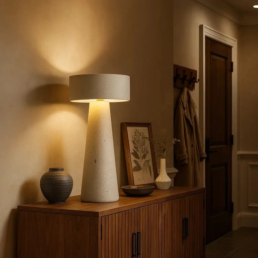 Travertine Table Lamp Antique Sculpture-Lighting > Table Lamps-casanuva-casanuva
