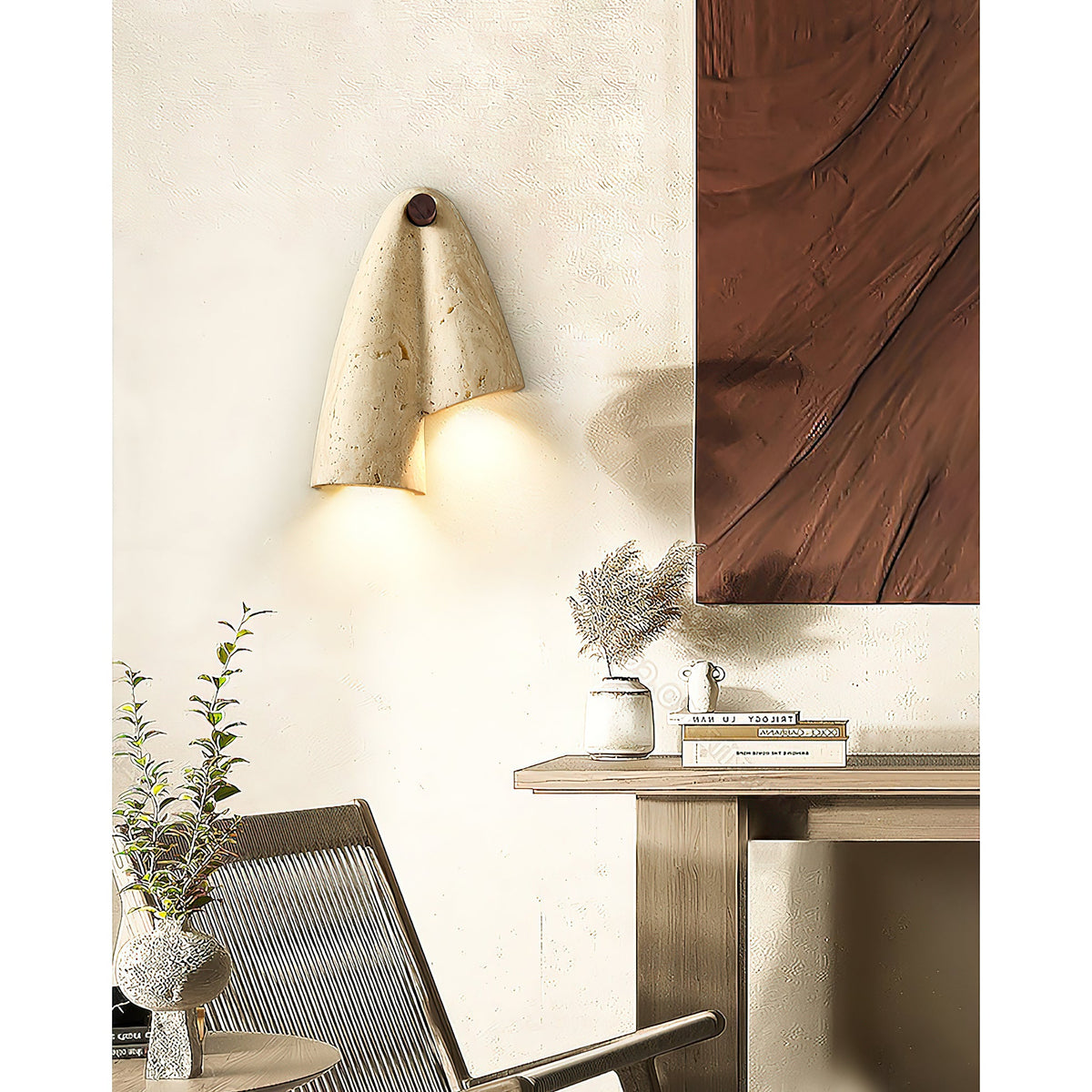 Travertine Wall Lamp-Lighting > Wall Lights-casanuva-casanuva