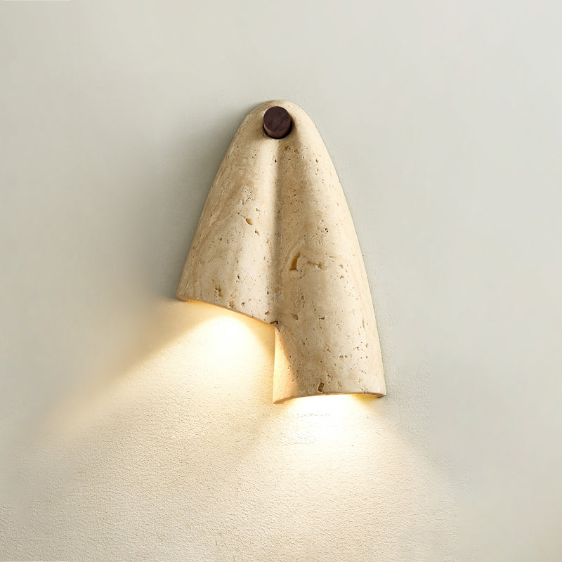 Travertine Wall Lamp-Lighting > Wall Lights-casanuva-Right & Downward: 7.5"-Beige-casanuva