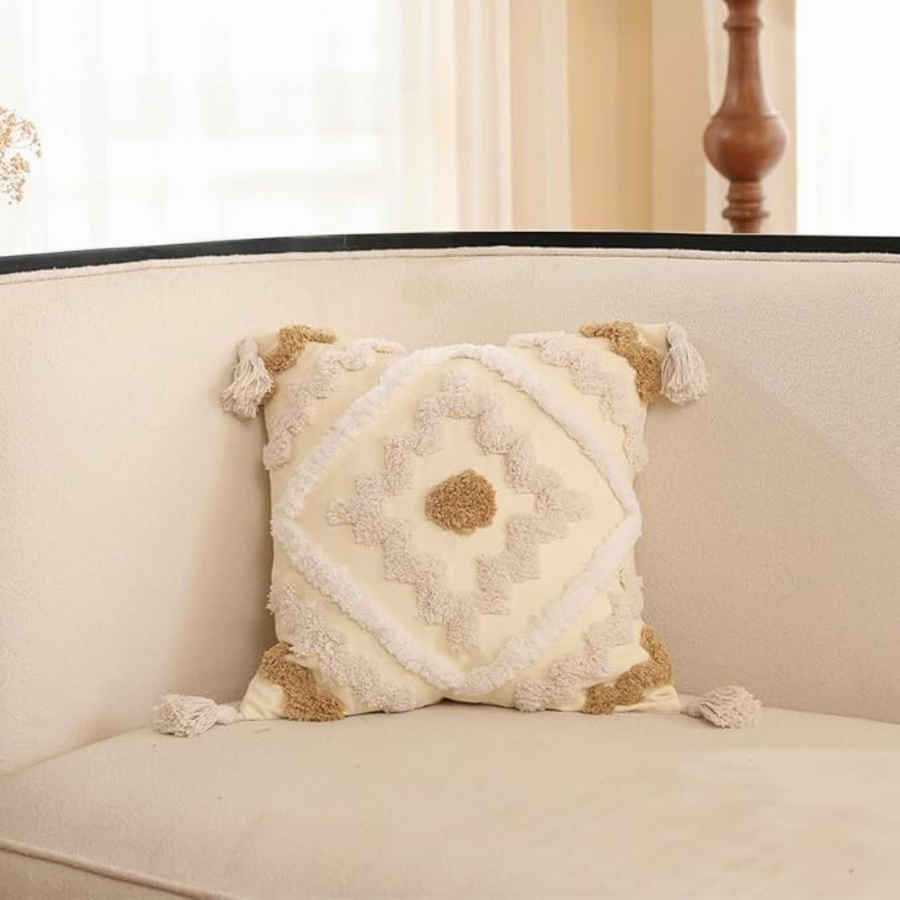 Tufted Bohemian Pillow Cover-Covers & Textiles > Cushion Covers-casanuva-casanuva
