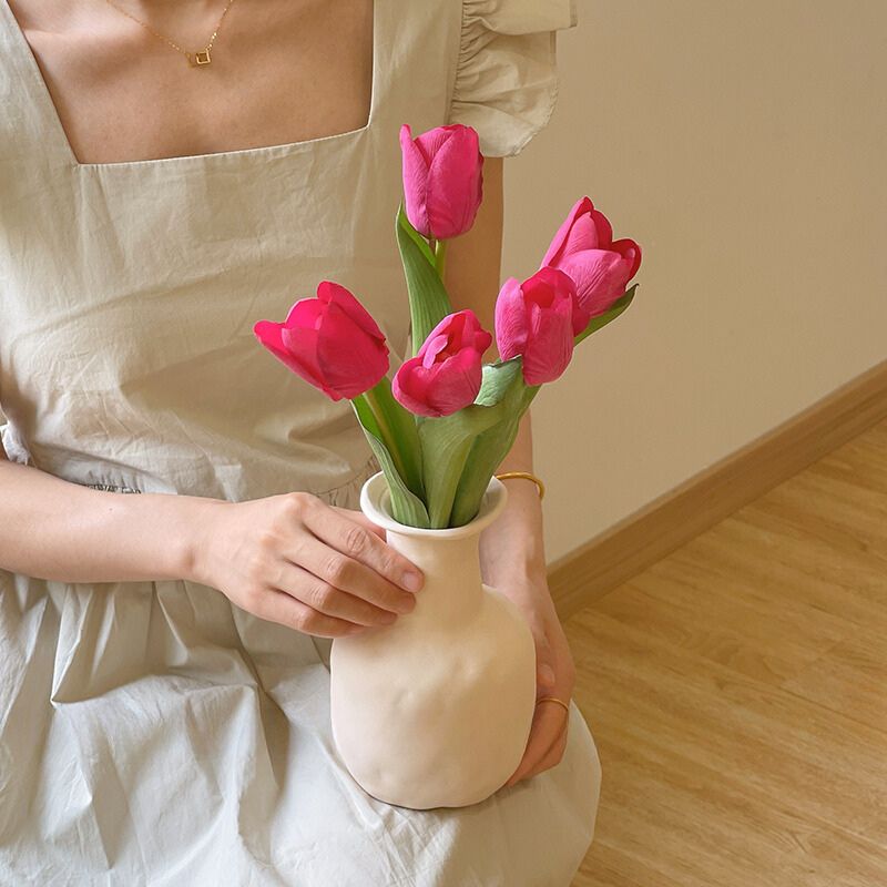 Tulip Glass Vase Set-Home Decor > Vases-casanuva-Tulipe rose-Avec vase-casanuva