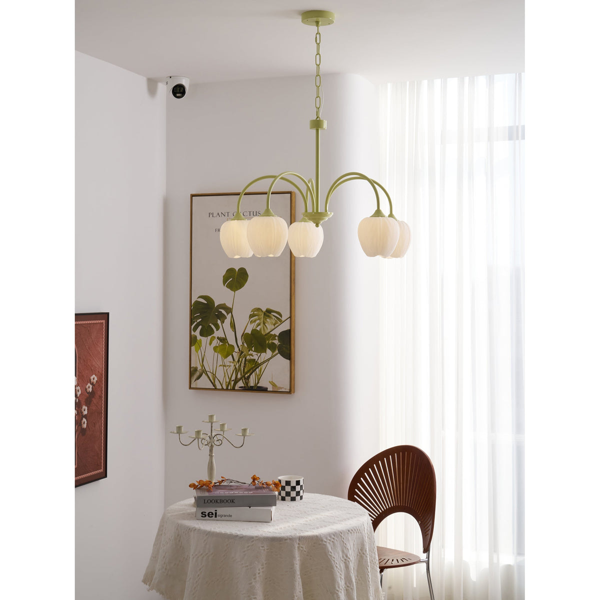 Tulip Matcha Chandelier Light Fixture-Lighting > Chandeliers & Pendant Lights-casanuva-casanuva