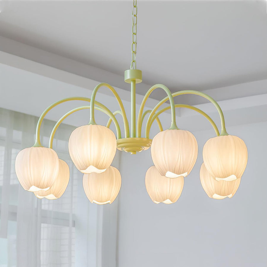 Tulip Matcha Chandelier Light Fixture-Lighting > Chandeliers & Pendant Lights-casanuva-casanuva
