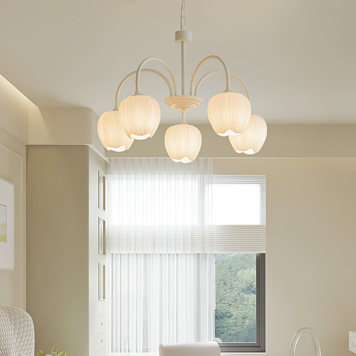 Tulip Matcha Chandelier Light Fixture-Lighting > Chandeliers & Pendant Lights-casanuva-casanuva