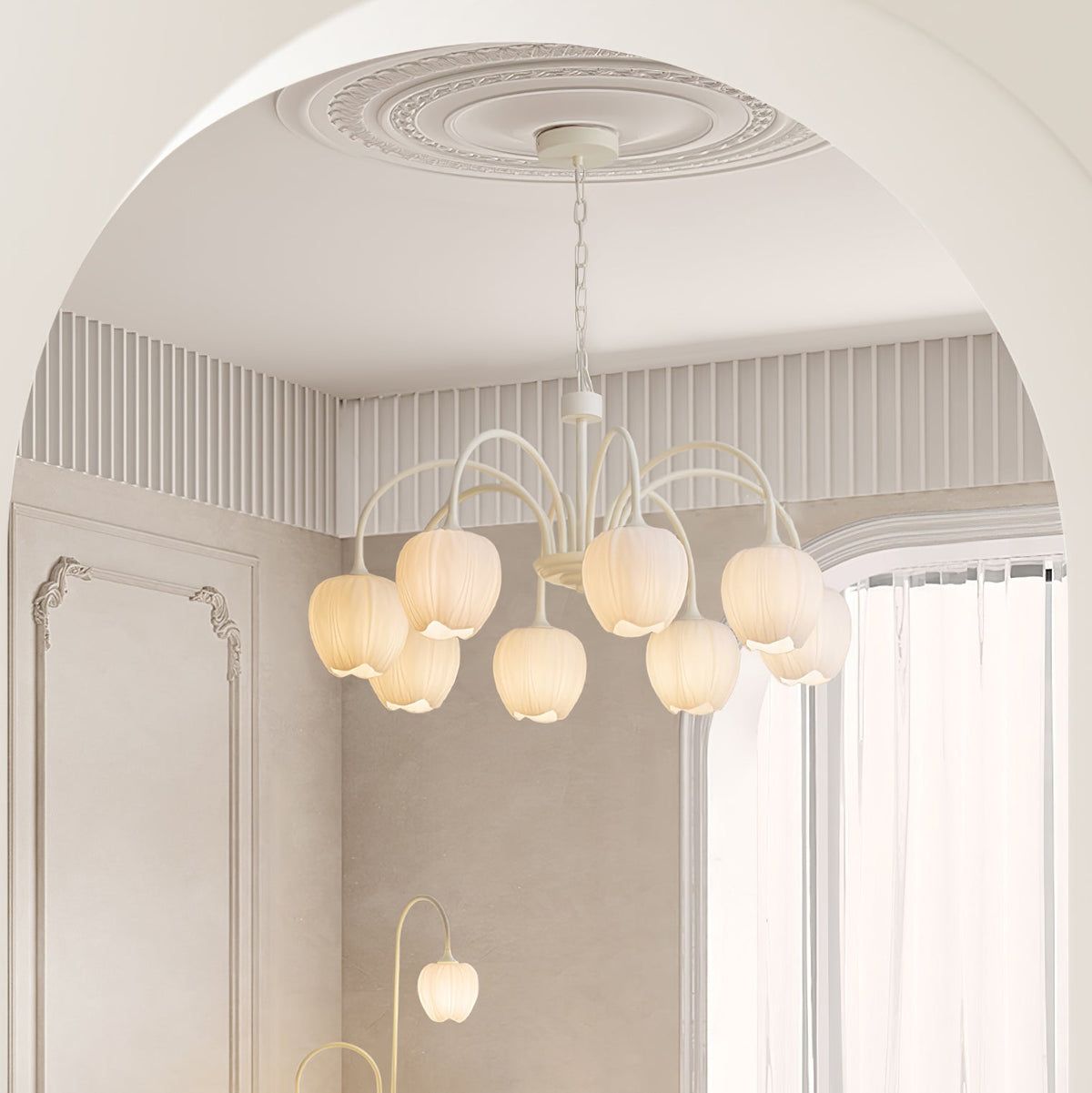 Tulip Matcha Chandelier Light Fixture-Lighting > Chandeliers & Pendant Lights-casanuva-casanuva