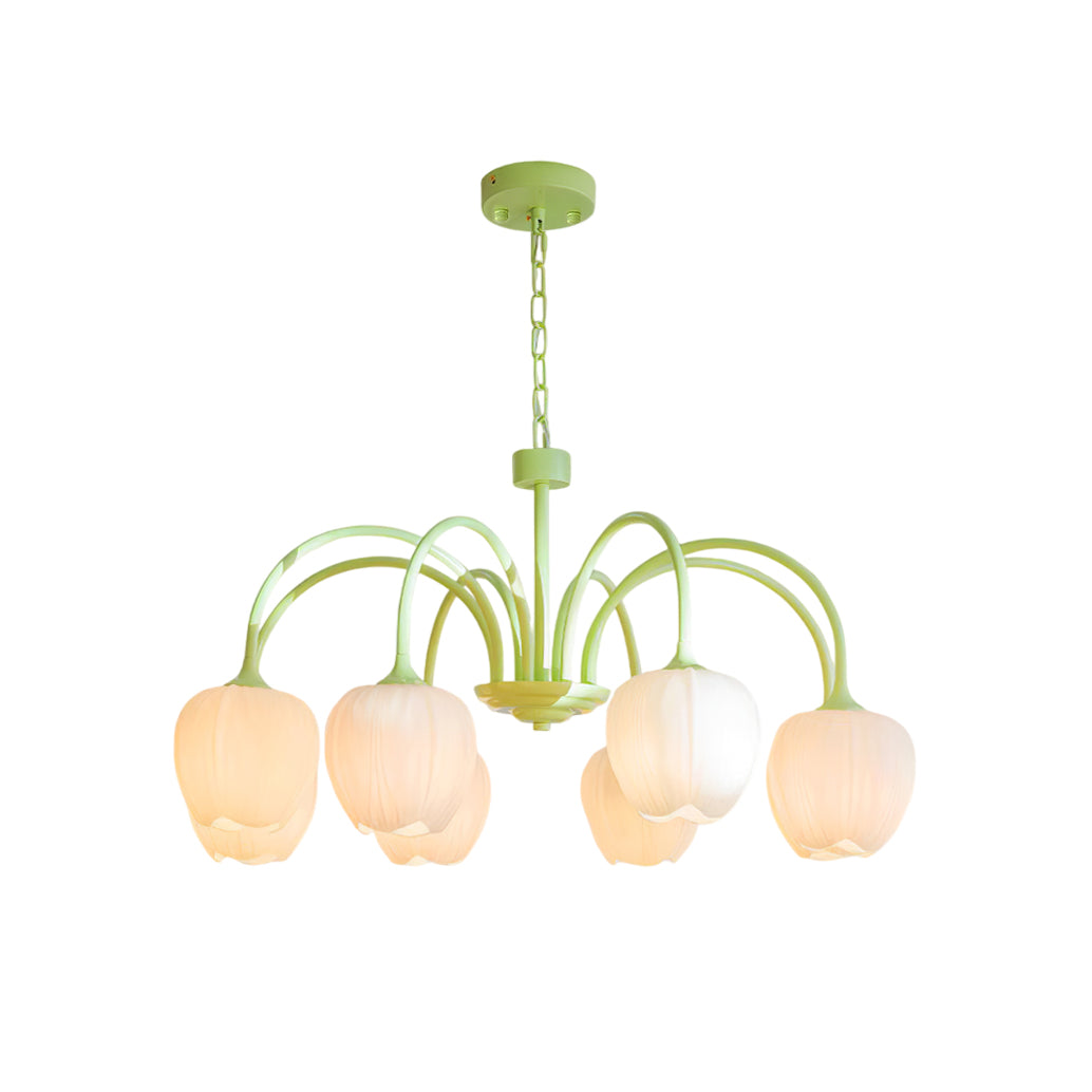 Tulip Matcha Chandelier Light Fixture-Lighting > Chandeliers & Pendant Lights-casanuva-casanuva