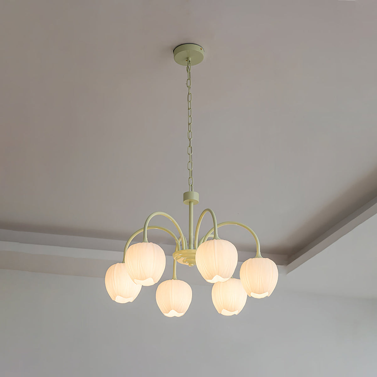 Tulip Matcha Chandelier Light Fixture-Lighting > Chandeliers & Pendant Lights-casanuva-casanuva