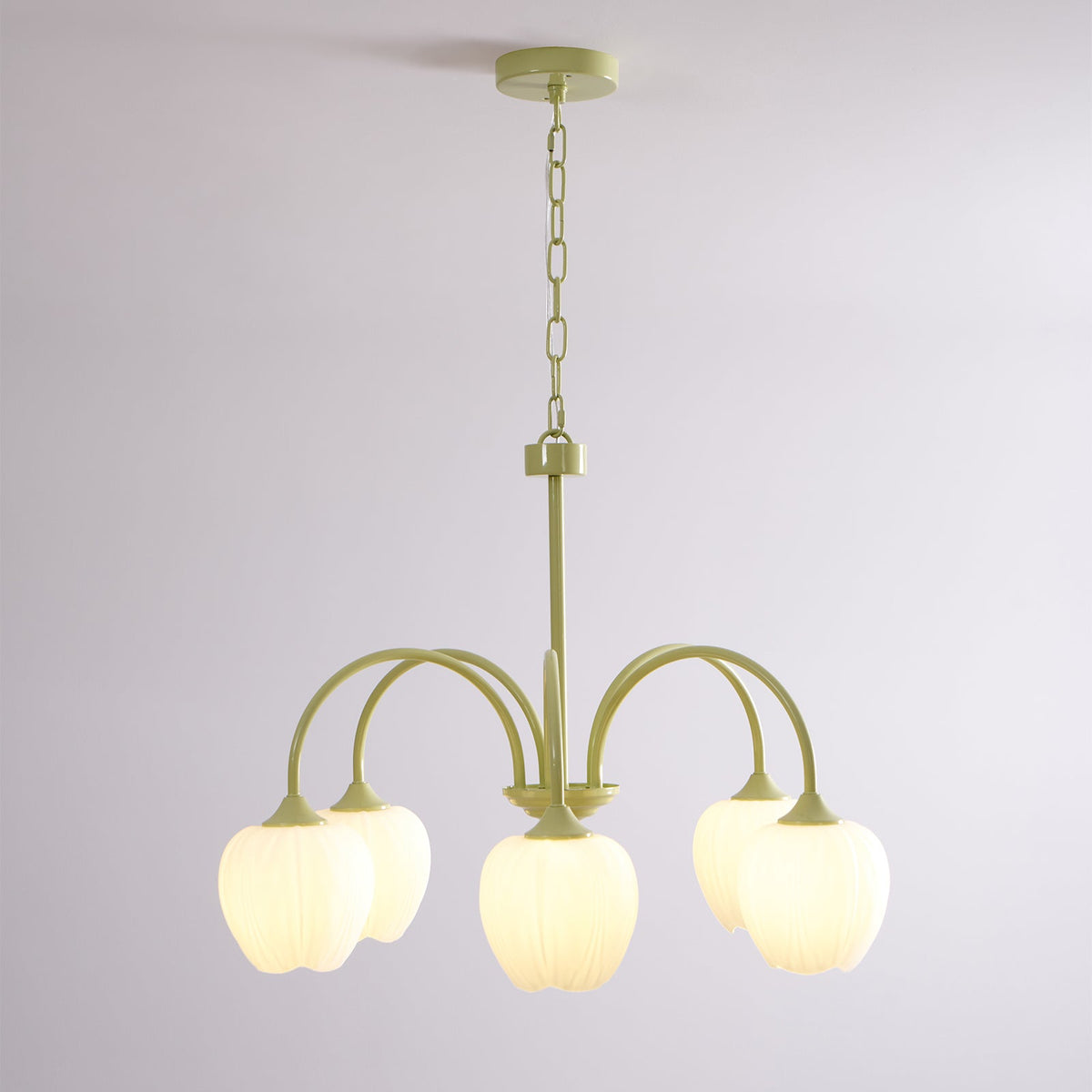 Tulip Matcha Chandelier Light Fixture-Lighting > Chandeliers & Pendant Lights-casanuva-casanuva