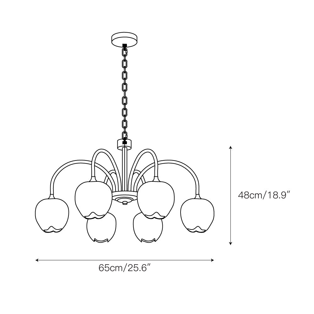 Tulip Matcha Chandelier Light Fixture-Lighting > Chandeliers & Pendant Lights-casanuva-casanuva