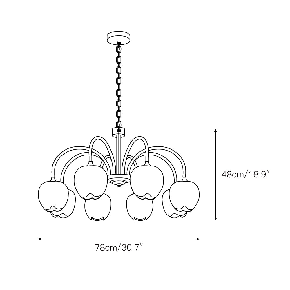 Tulip Matcha Chandelier Light Fixture-Lighting > Chandeliers & Pendant Lights-casanuva-casanuva