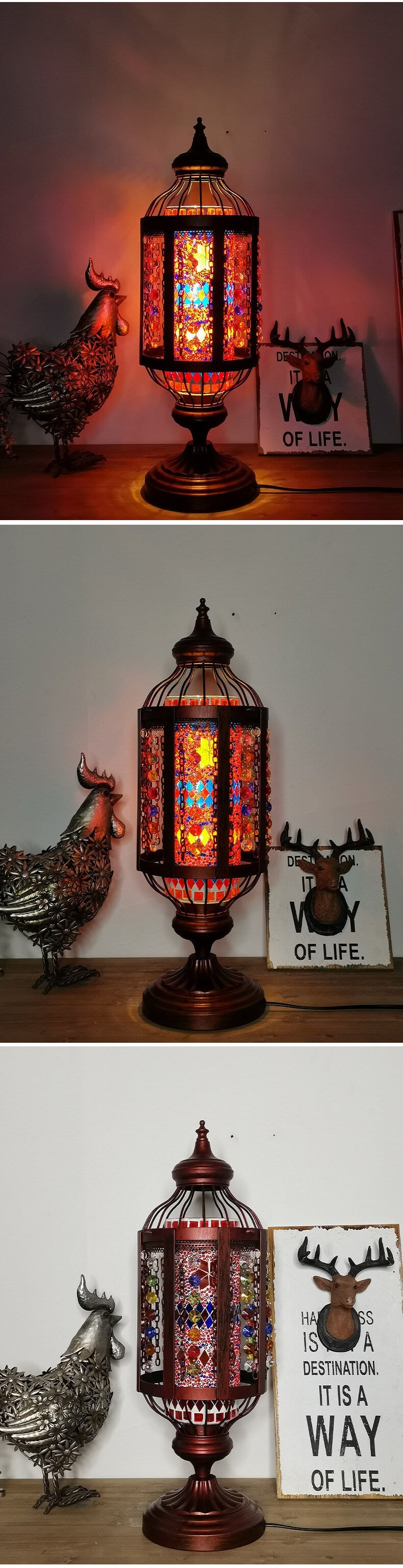 Turkish Stained Glass Table Lamp 1-Light Vintage Design-Lighting > Table Lamps-casanuva-casanuva