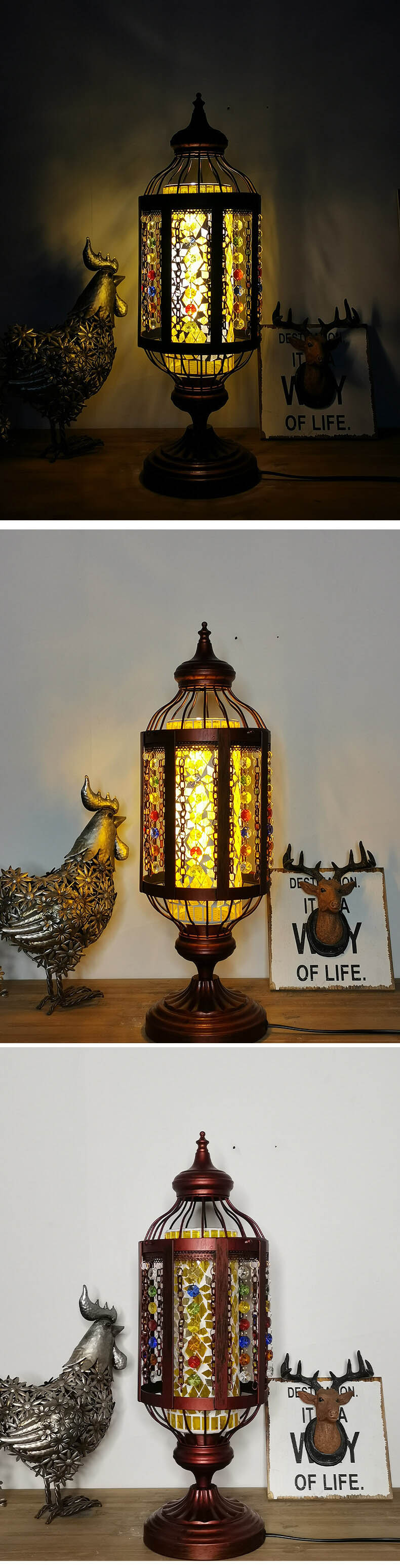 Turkish Stained Glass Table Lamp 1-Light Vintage Design-Lighting > Table Lamps-casanuva-casanuva