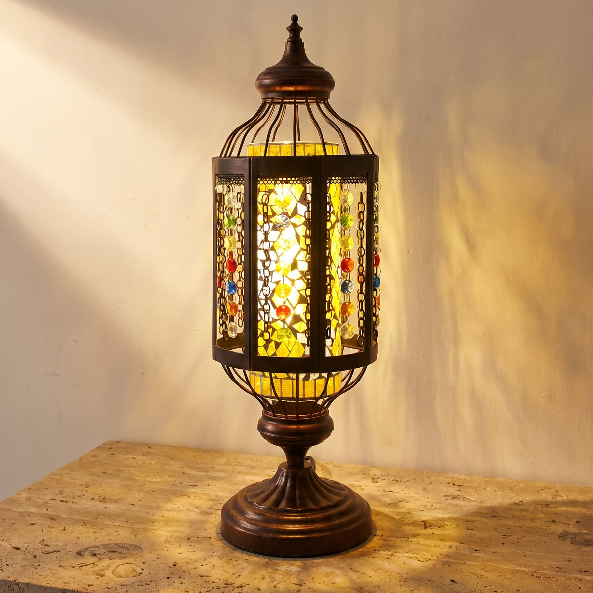 Turkish Stained Glass Table Lamp 1-Light Vintage Design-Lighting > Table Lamps-casanuva-casanuva