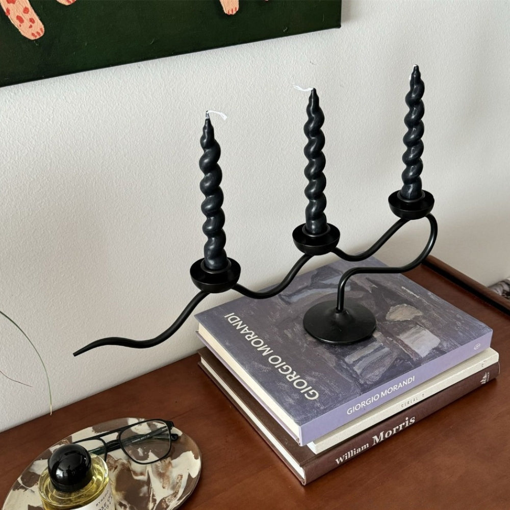 Twisted Iron Candle Holder-Home Decor > Candle Holders-casanuva-casanuva