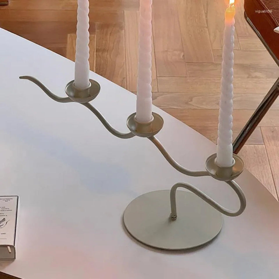Twisted Iron Candle Holder-Home Decor > Candle Holders-casanuva-casanuva