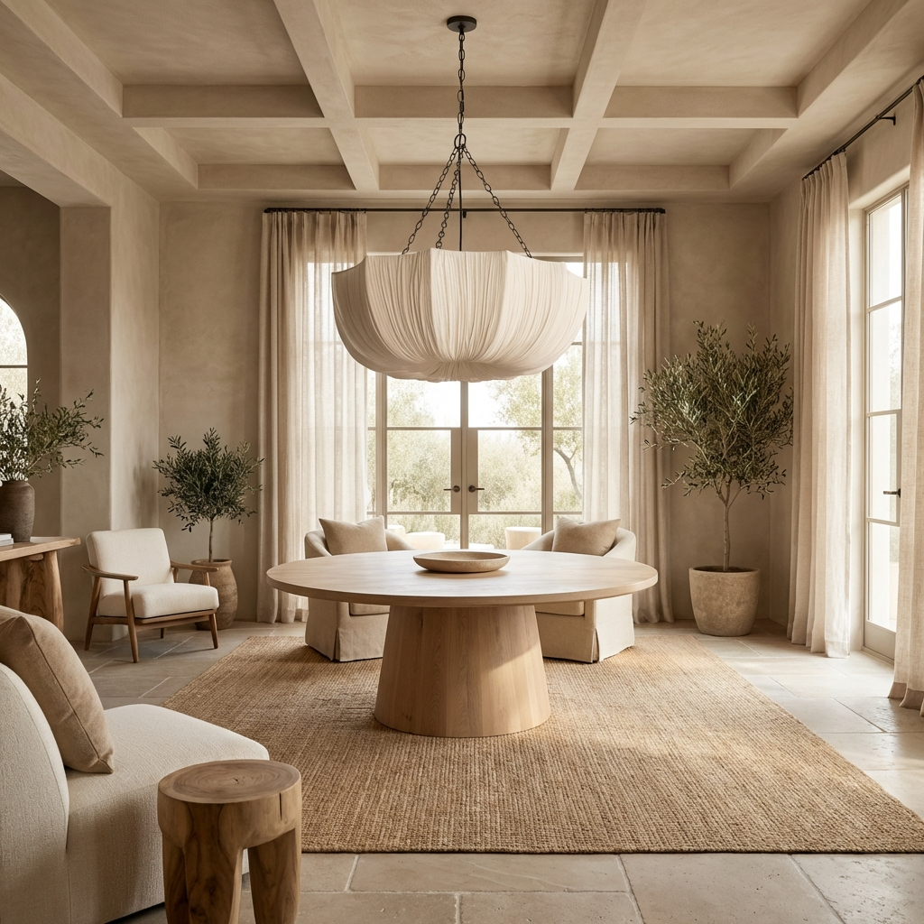 U Shape Fabric Chandelier Japanese Wabi Sabi Design-Lighting > Chandeliers & Pendant Lights-casanuva-casanuva