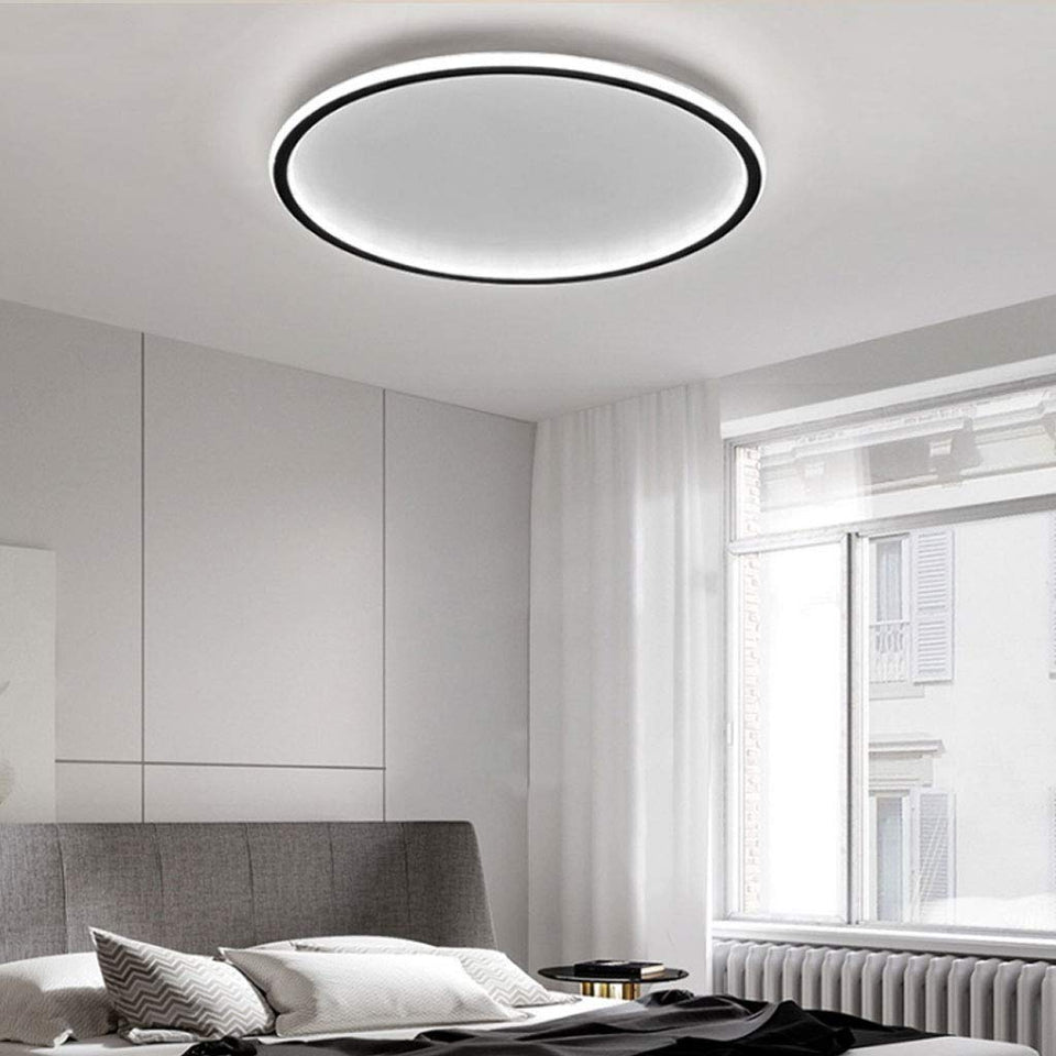 Ultra-thin Round Low Ceiling Light LED-Lighting > Ceiling Lights-casanuva-Black-D60cm*H5cm-White Light-casanuva