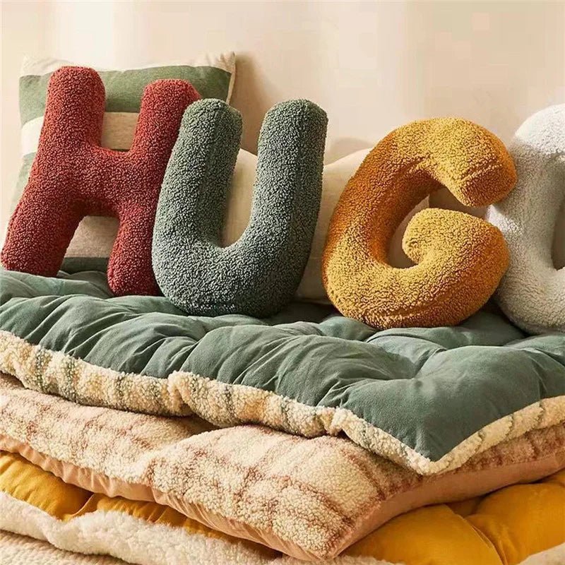 Velvet Letter Cushion for Personalized Home Accents-Covers & Textiles > Throw Pillows-casanuva-casanuva