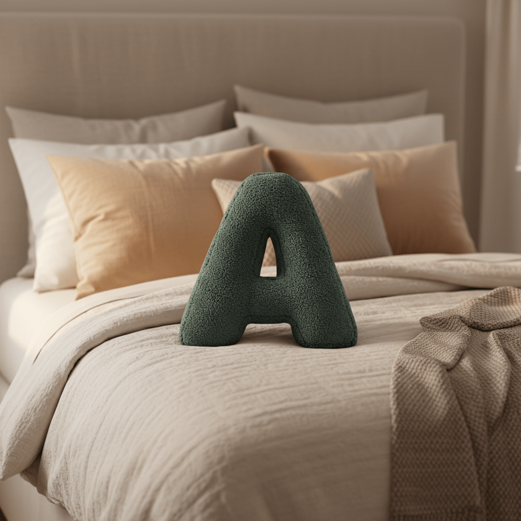 Velvet Letter Cushion for Personalized Home Accents-Covers & Textiles > Throw Pillows-casanuva-A-casanuva