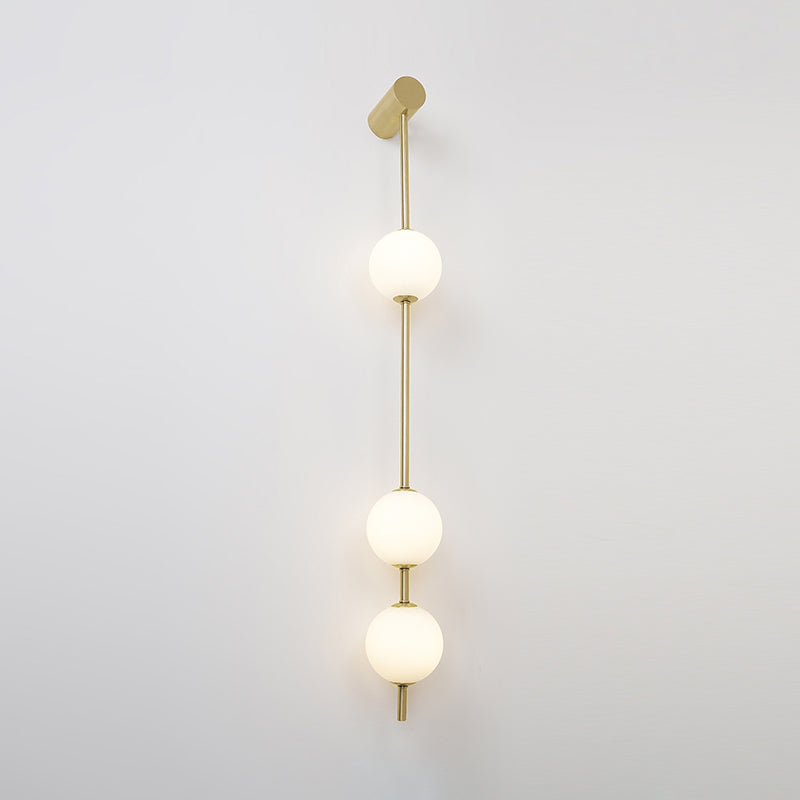 Vertical Ball Wall Lamp LED-Lighting > Wall Lights-casanuva-12cmx103cm-Brass & Plastic ball-Triac Dimmable Warm Light-casanuva