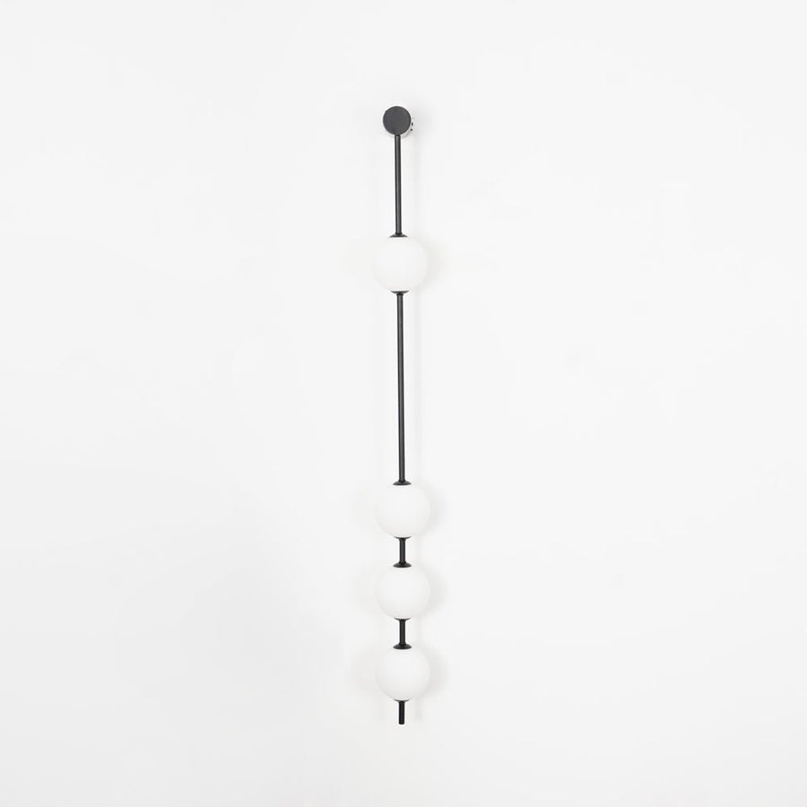 Vertical Ball Wall Lamp LED-Lighting > Wall Lights-casanuva-12cmx130cm-Black & Plastic Ball-Triac Dimmable Warm Light-casanuva