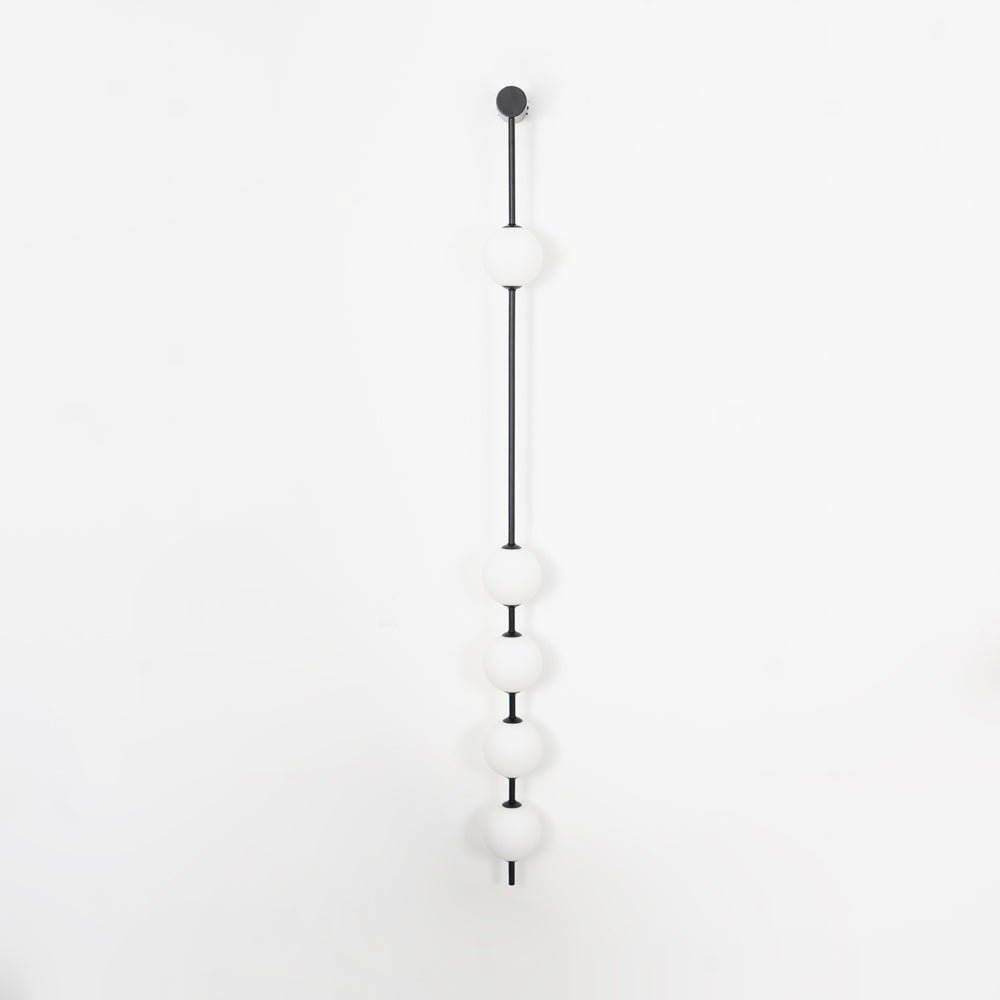 Vertical Ball Wall Lamp LED-Lighting > Wall Lights-casanuva-12cmx158cm-Black & Plastic Ball-Triac Dimmable Warm Light-casanuva