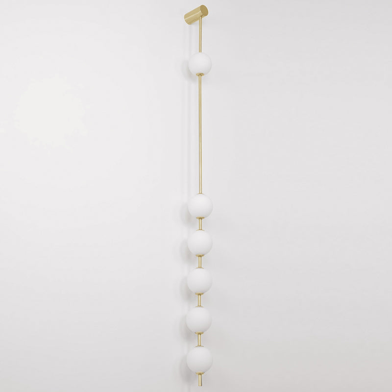 Vertical Ball Wall Lamp LED-Lighting > Wall Lights-casanuva-12cmx185cm-Brass & Plastic ball-Triac Dimmable Warm Light-casanuva