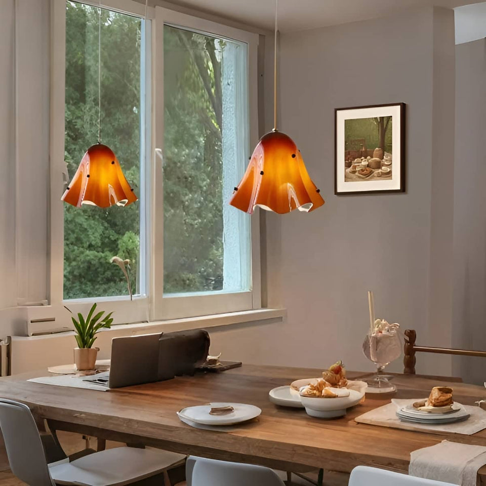 Vintage Flower Glass Pendant Light for Dining Table-Lighting > Chandeliers & Pendant Lights-casanuva-casanuva