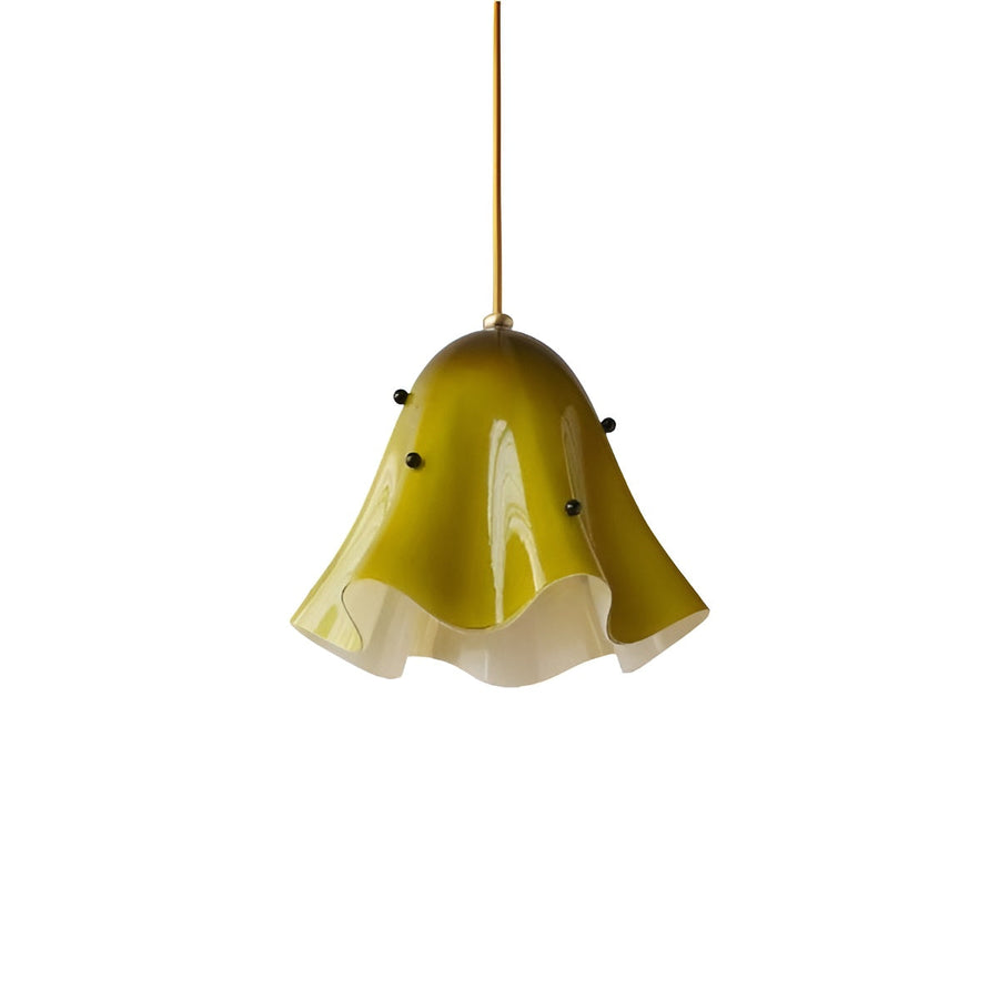 Vintage Flower Glass Pendant Light for Dining Table-Lighting > Chandeliers & Pendant Lights-casanuva-Olive Green-casanuva