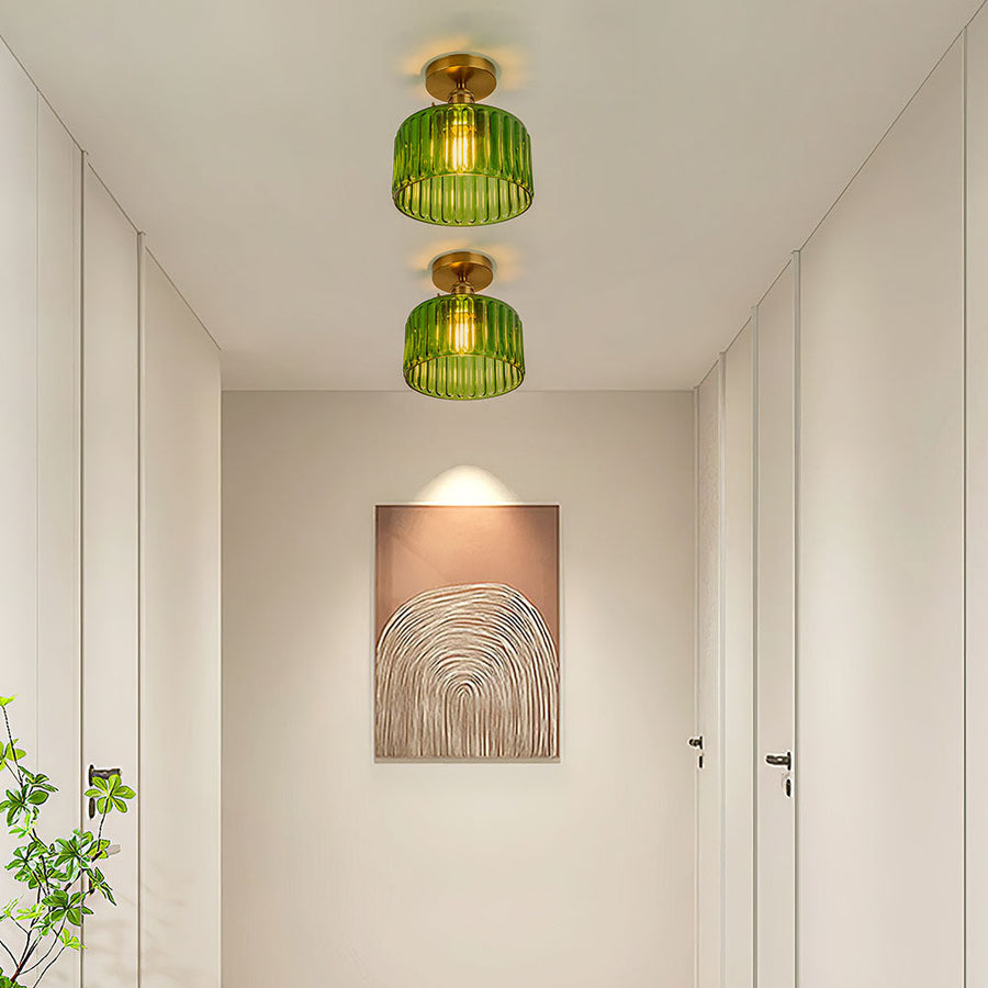 Vintage Green Glass Pendant Light-Lighting > Pendant Lights-casanuva-casanuva