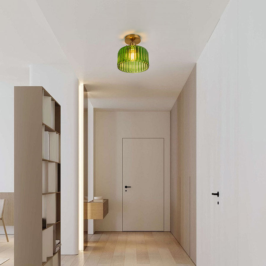 Vintage Green Glass Pendant Light-Lighting > Pendant Lights-casanuva-casanuva