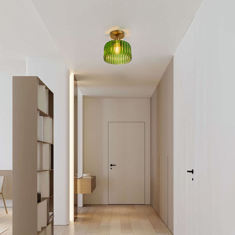 Vintage Green Glass Pendant Light-Lighting > Pendant Lights-casanuva-casanuva