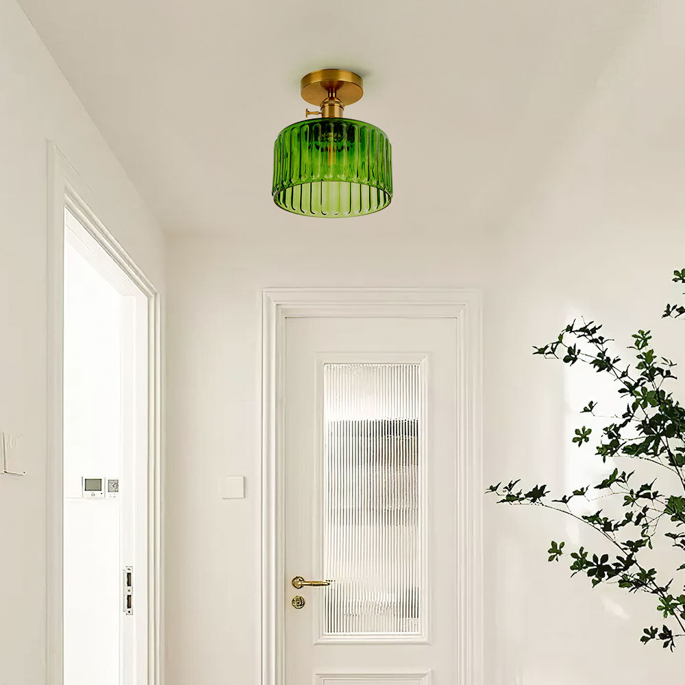 Vintage Green Glass Pendant Light-Lighting > Pendant Lights-casanuva-casanuva