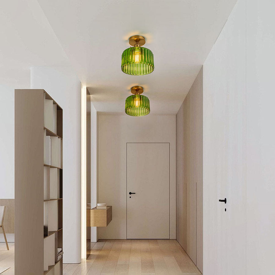 Vintage Green Glass Pendant Light-Lighting > Pendant Lights-casanuva-casanuva