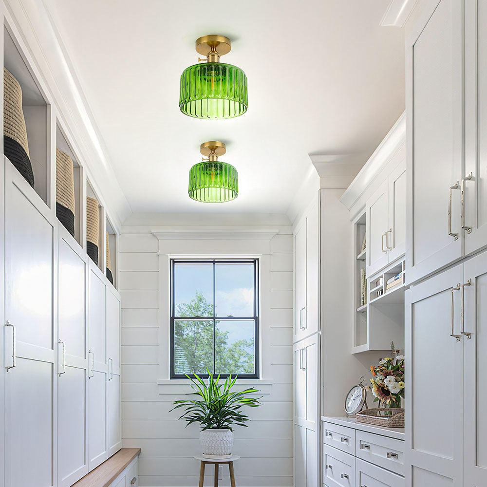 Vintage Green Glass Pendant Light-Lighting > Pendant Lights-casanuva-casanuva