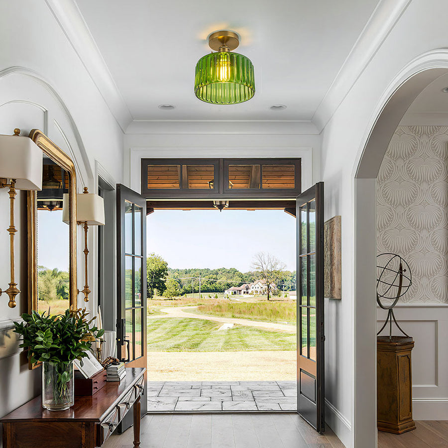 Vintage Green Glass Pendant Light-Lighting > Pendant Lights-casanuva-casanuva