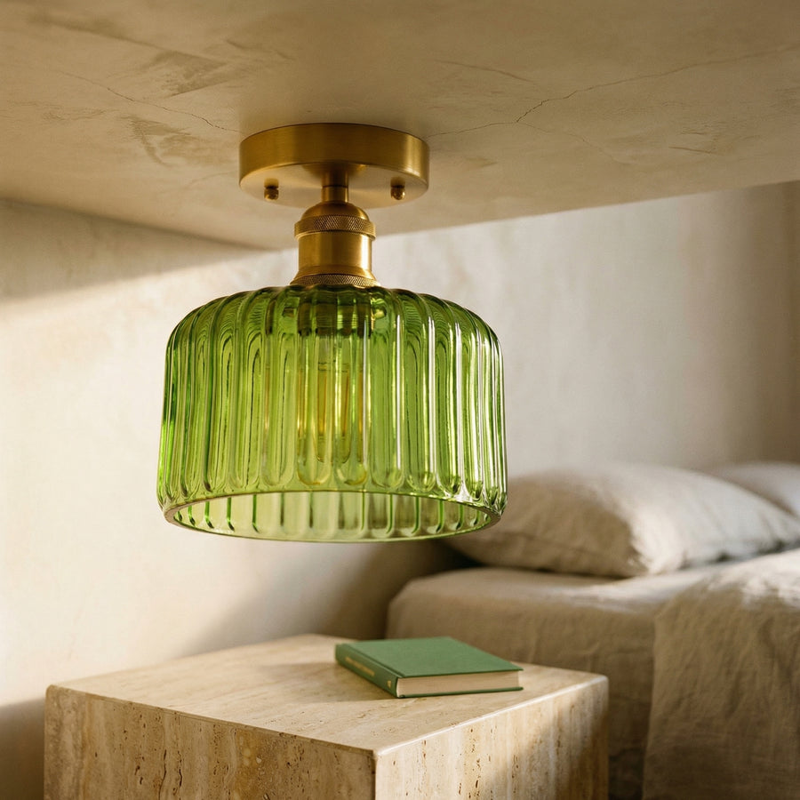 Vintage Green Glass Pendant Light-Lighting > Pendant Lights-casanuva-casanuva